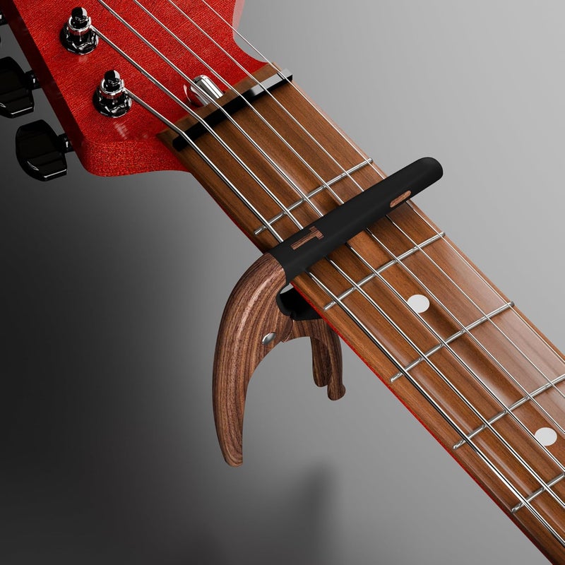 DIDA Capo for Acoustic Guitar, Guitar Capo for Electric Guitar, Ukulele and String Instruments, Guitar Capo, Guitar Kapo, Guitar Clamp (Rosewood) - Image 2